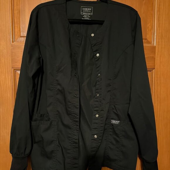 Cherokee Other - Cherokee black snap front scrub jacket size M